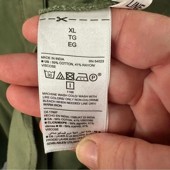 OLD NAVY Button Down Shirt Dress Olive Green casual, grunge cotton with pockets - Picture 6 of 10